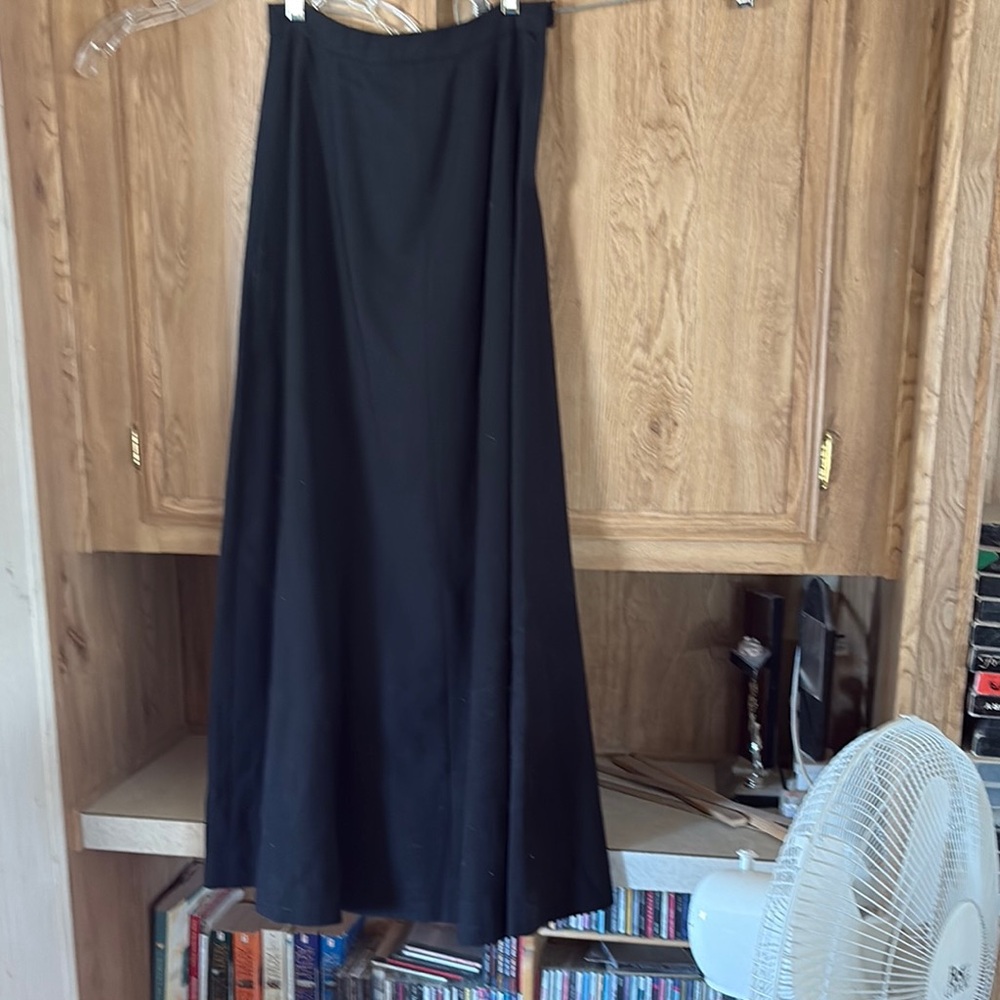 Black Maxi A-Line Skirt for Casual Wear